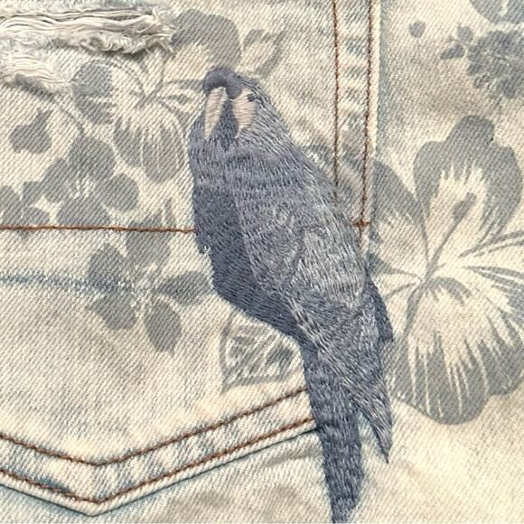 American Eagle NWT 59.00 Embroidered Vintage High Rise Festival Shorts Size 2 - Picture 3 of 10